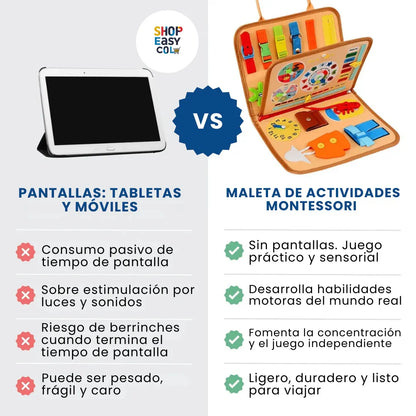BusyBoard Espacial Montessori™ Maleta Sensorial Montessori ¡GRATIS TABLERO DIGITAL RUTINAS DIARIAS MONTESSORI EN CASA!