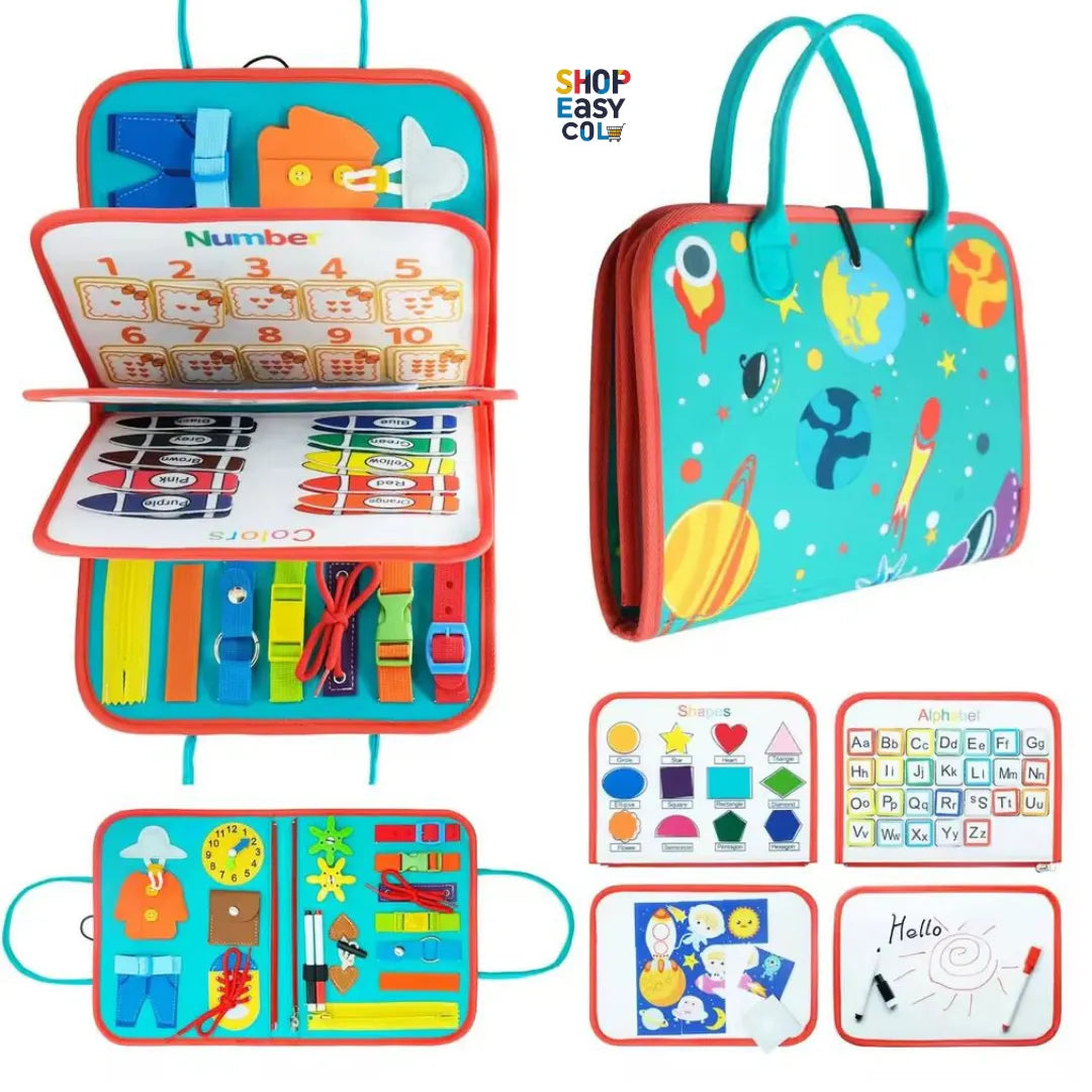 BusyBoard Espacial Montessori™ Maleta Sensorial Montessori ¡GRATIS TABLERO DIGITAL RUTINAS DIARIAS MONTESSORI EN CASA!