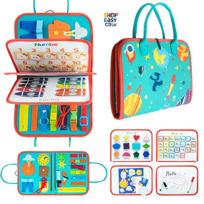 BusyBoard Espacial Montessori™ Maleta Sensorial Montessori ¡GRATIS TABLERO DIGITAL RUTINAS DIARIAS MONTESSORI EN CASA!