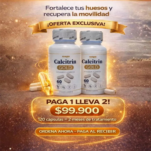 ¡OFERTA EXCLUSIVA, PAGA 1 LLEVA 2! Calcitrin Gold+ - Ayuda 100% Efectiva para Huesos & Ciática